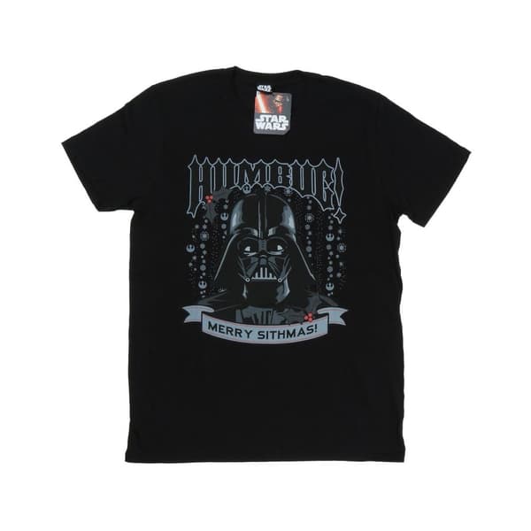 Star Wars Mens Christmas Darth Vader Humbug T-Shirt Black XL