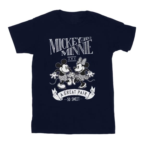 Disney Girls Mickey And Minnie Mouse Great Pair Cotton T-Shirt