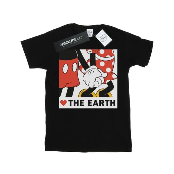 Disney Mens Musse Pigg Hjärta Jorden T-shirt