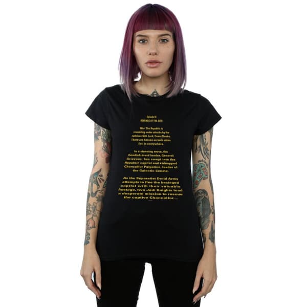 Star Wars Womens/Ladies Revenge Of The Sith Opening Crawl Cotton T-Shirt
