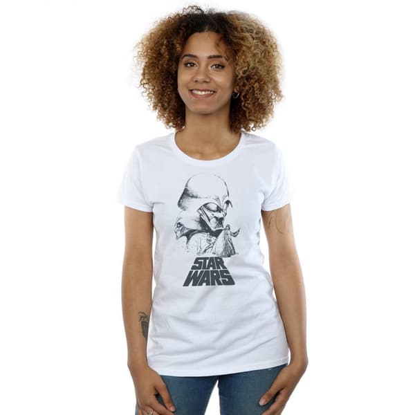 Star Wars Dam/Lady Darth Vader Sketch T-shirt i bomull