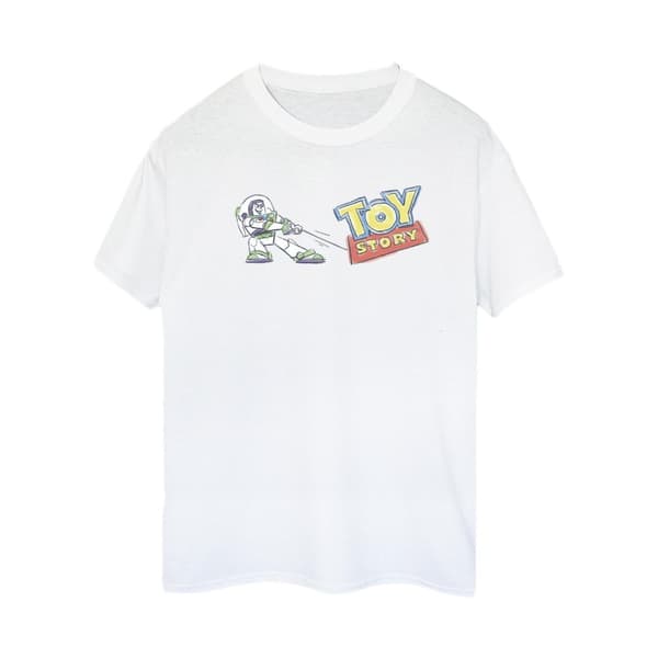 Disney Dam/Tjej Toy Story Buzz Pulling Logo Bomull Boyfriend T-shirt