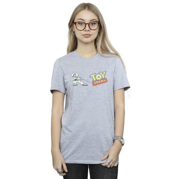 Disney Dam/Tjej Toy Story Buzz Pulling Logo Bomull Boyfriend T-shirt