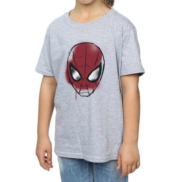 Marvel Girls Spider-Man Face Sketch Cotton T-Shirt