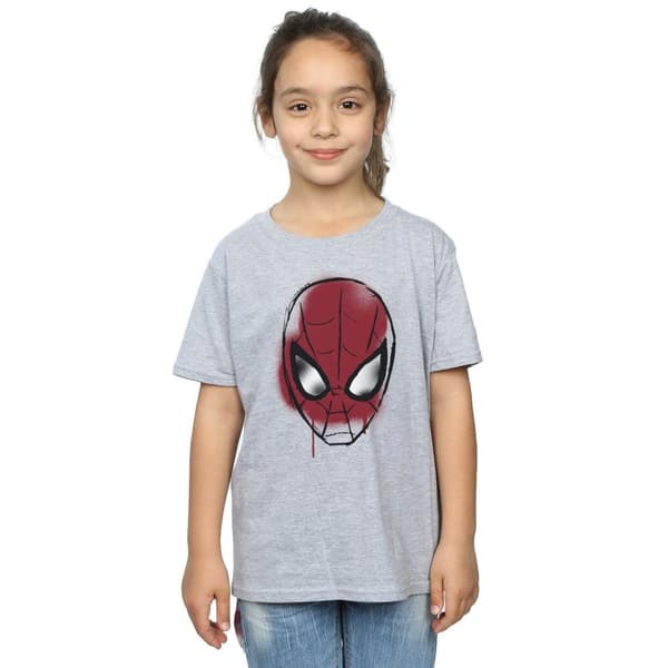 Marvel Girls Spider-Man Face Sketch Cotton T-Shirt