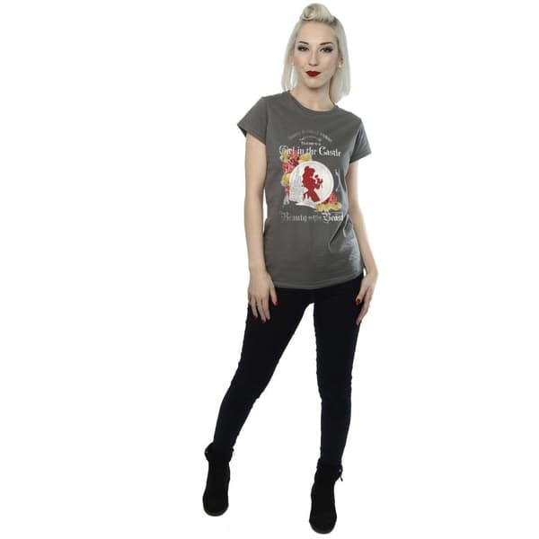 Disney Womens/Ladies Beauty And The Beast Girl in The Castle Cotton T-Shirt
