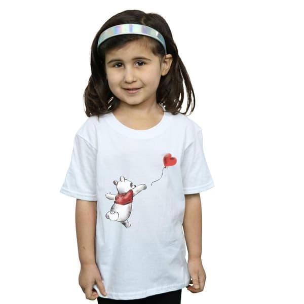 Disney Girls Winnie The Pooh Balloon Cotton T-Shirt
