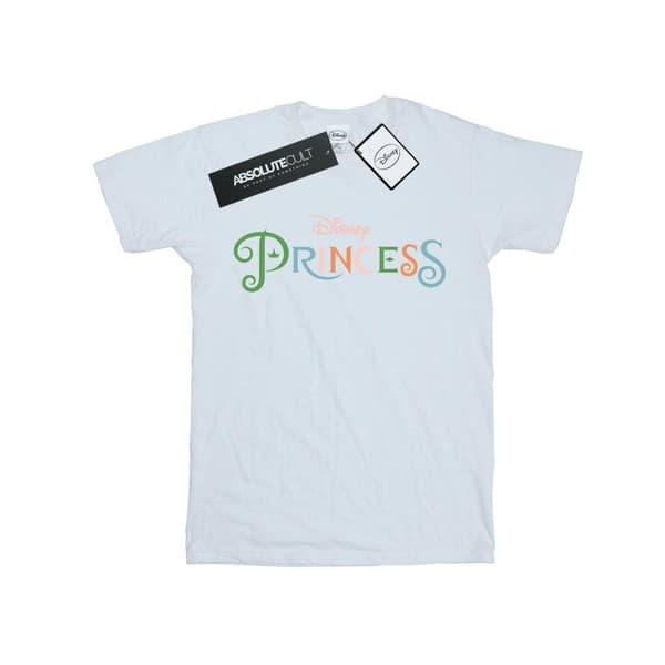 Disney Princess Girls Colour Logo Cotton T-Shirt