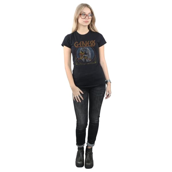 Genesis Dam/kvinnor - T-shirt i bomull med prydlig örn