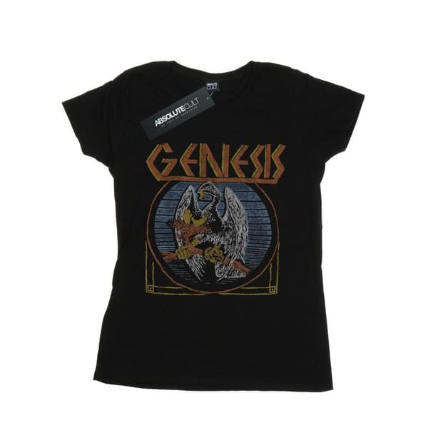 Genesis Womens/Ladies Distressed Eagle Cotton T-Shirt Black L