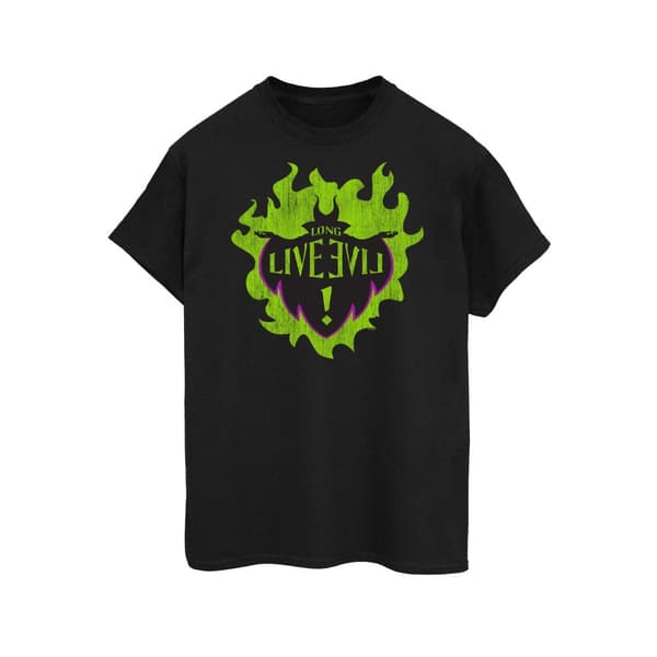 Disney Womens/Ladies The Descendants Maleficent Long Live Cotton Boyfriend T-Shirt