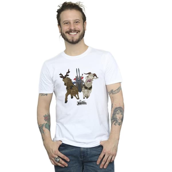 Marvel Mens Thor Love And Thunder Viking Ship T-Shirt