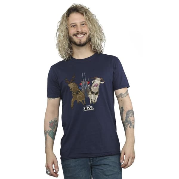Marvel Mens Thor Love And Thunder Viking Ship T-Shirt