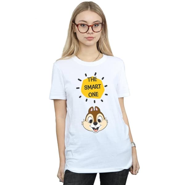 Disney Womens/Ladies Chip N Dale The Smart One Cotton Boyfriend T-Shirt