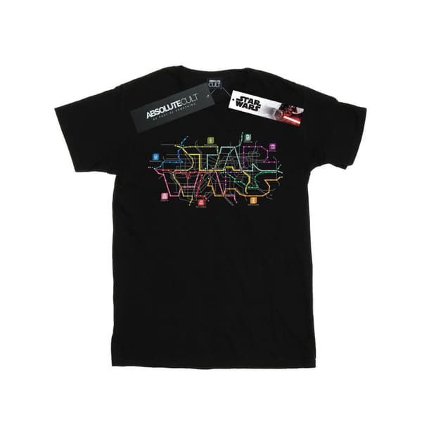 Star Wars Womens/Ladies Subway Map Logo Cotton Boyfriend T-Shirt
