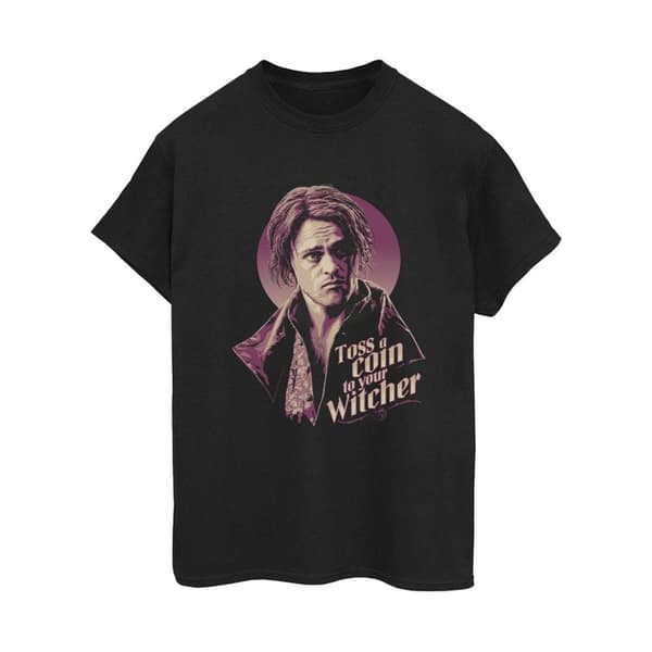 Netflix Dam/Tjej The Witcher Bard Toss A Coin Bomull Boyfriend T-shirt