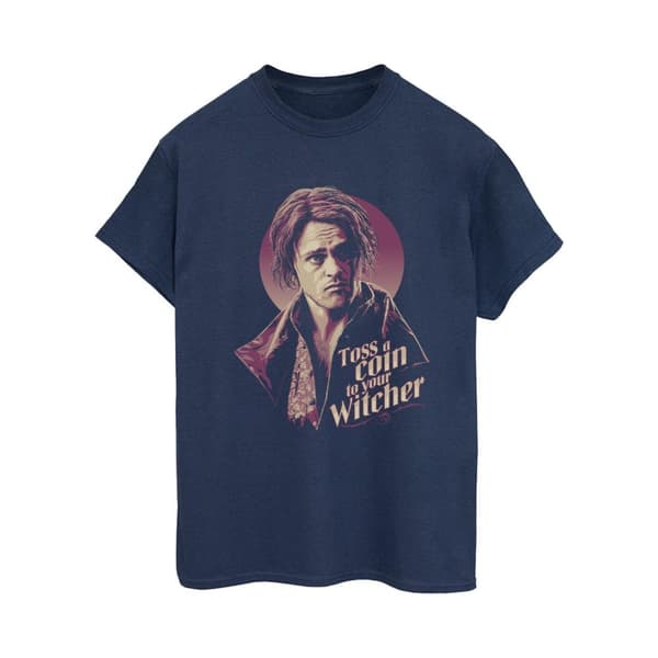 Netflix Dam/Tjej The Witcher Bard Toss A Coin Bomull Boyfriend T-shirt