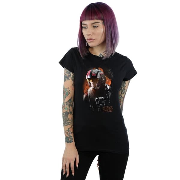 Star Wars Womens/Ladies The Last Jedi Poe Dameron Brushed Cotton T-Shirt