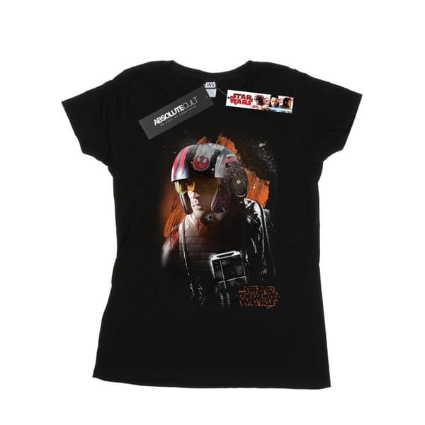 Star Wars Womens/Ladies The Last Jedi Poe Dameron Brushed Cotton T-Shirt