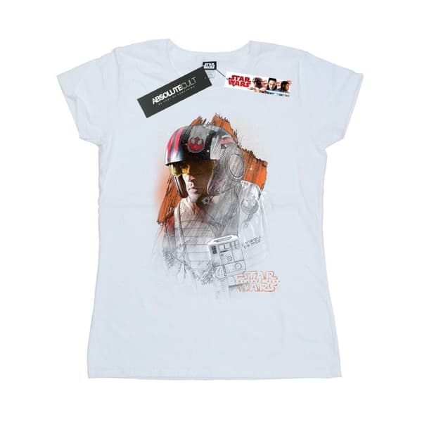 Star Wars Womens/Ladies The Last Jedi Poe Dameron Brushed Cotton T-Shirt