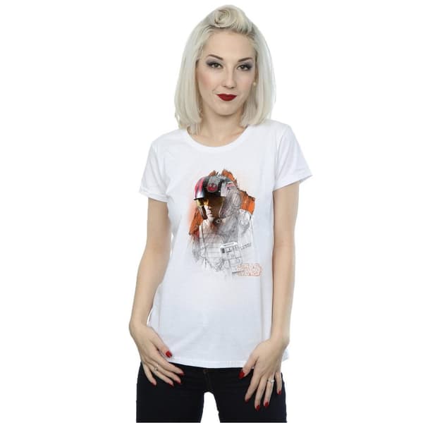Star Wars Womens/Ladies The Last Jedi Poe Dameron Brushed Cotton T-Shirt