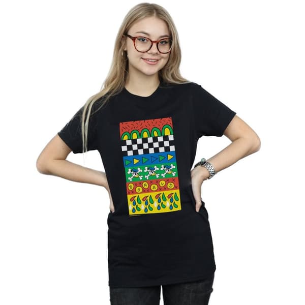 Disney Womens/Ladies Donald Duck Vintage Pattern Cotton Boyfriend T-Shirt