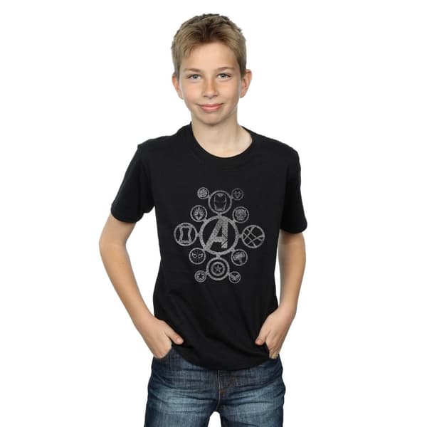 Marvel Boys Avengers Infinity War Distressed Metal Icons T-Shirt