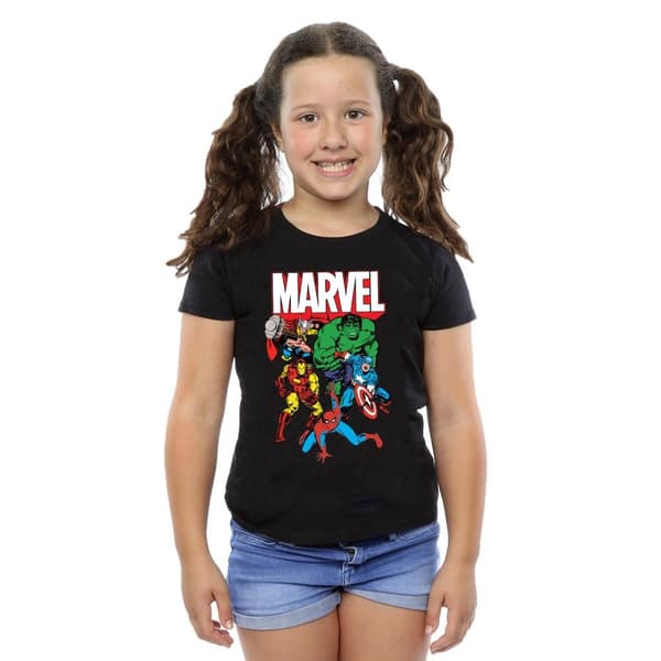 Marvel Girls Hero Group Cotton T-Shirt