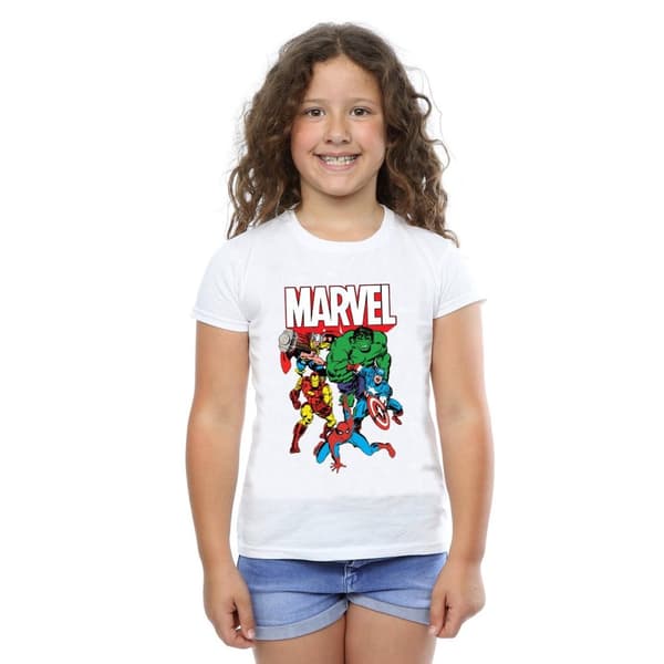 Marvel Girls Hero Group Cotton T-Shirt
