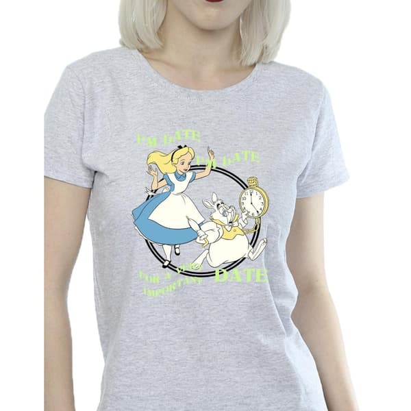 Disney Dam/Tjej - Alice i underlandet - I´m Late - T-shirt i bomull