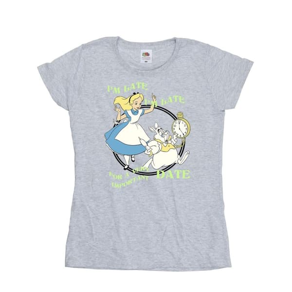 Disney Dam/Tjej - Alice i underlandet - I´m Late - T-shirt i bomull