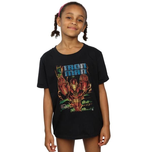 Marvel Girls Iron Man Comic Book Cover Cotton T-Shirt