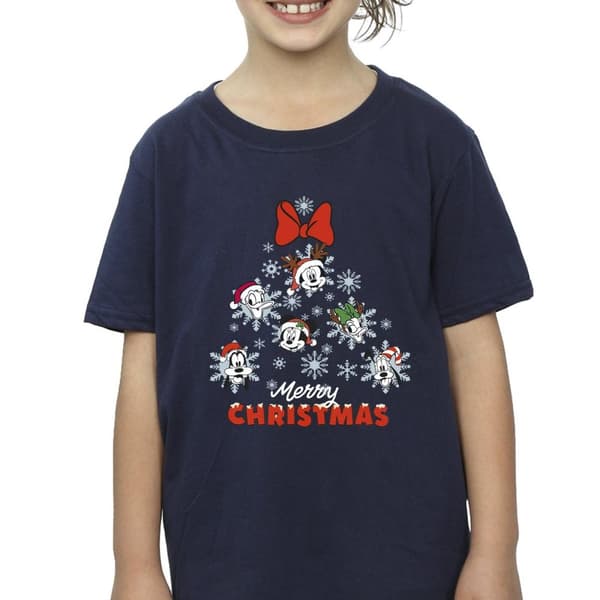 Disney Girls Mickey Mouse And Friends Christmas Tree Cotton T-Shirt