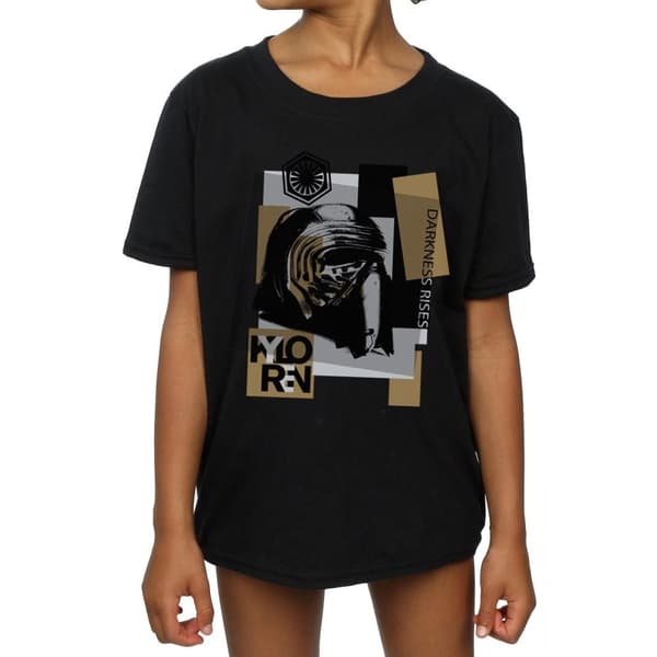 Star Wars Girls The Last Jedi Kylo Ren Patchwork Cotton T-Shirt