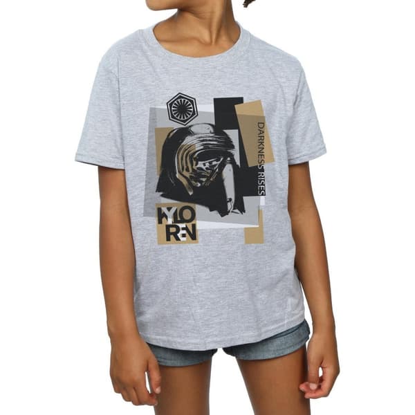 Star Wars Girls The Last Jedi Kylo Ren Patchwork Cotton T-Shirt