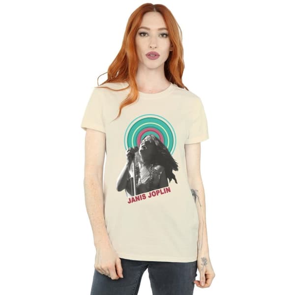 Janis Joplin Womens/Ladies Halo Photo Cotton Boyfriend T-Shirt