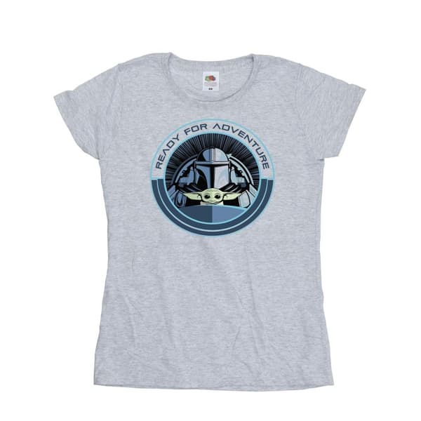 Star Wars Womens/Ladies The Mandalorian Grogu Ready For Adventure Cotton T-Shirt