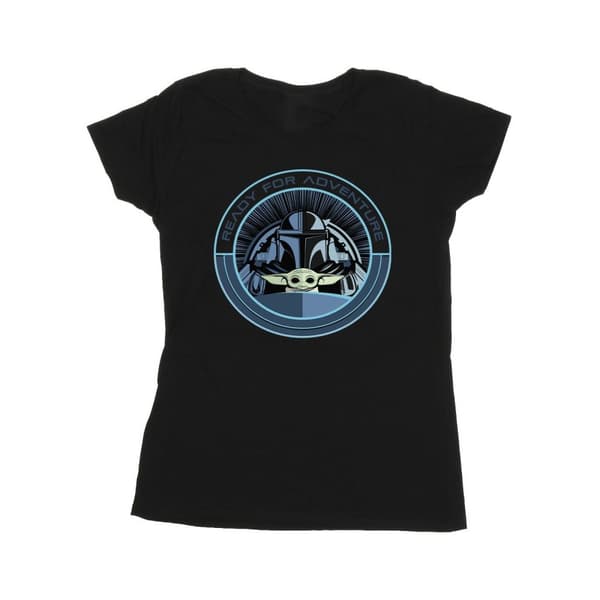 Star Wars Womens/Ladies The Mandalorian Grogu Ready For Adventure Cotton T-Shirt