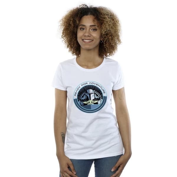 Star Wars Womens/Ladies The Mandalorian Grogu Ready For Adventure Cotton T-Shirt