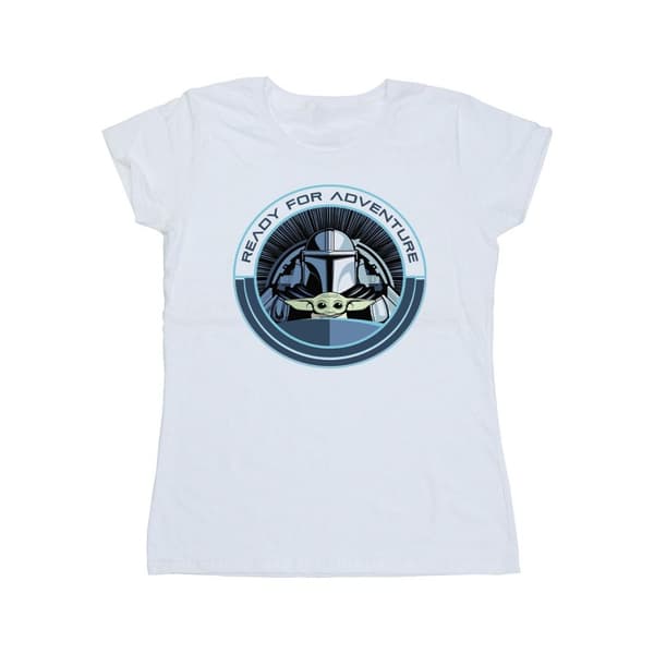 Star Wars Womens/Ladies The Mandalorian Grogu Ready For Adventure Cotton T-Shirt