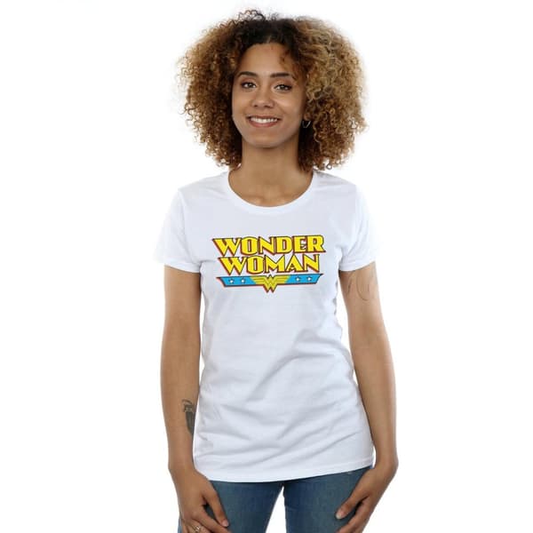DC Comics Womens/Ladies Wonder Woman Text Logo Cotton T-Shirt