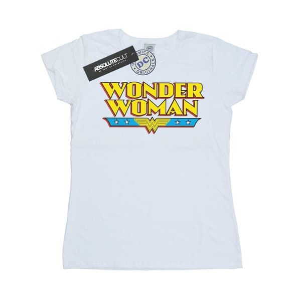 DC Comics Womens/Ladies Wonder Woman Text Logo Cotton T-Shirt