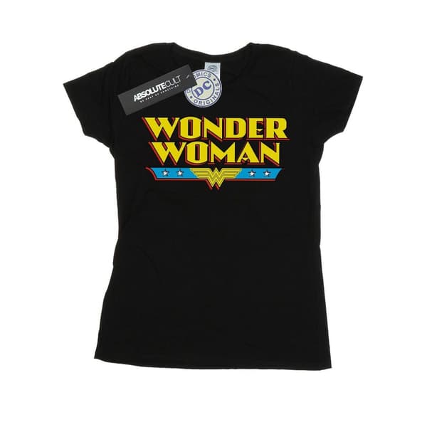 DC Comics Womens/Ladies Wonder Woman Text Logo Cotton T-Shirt