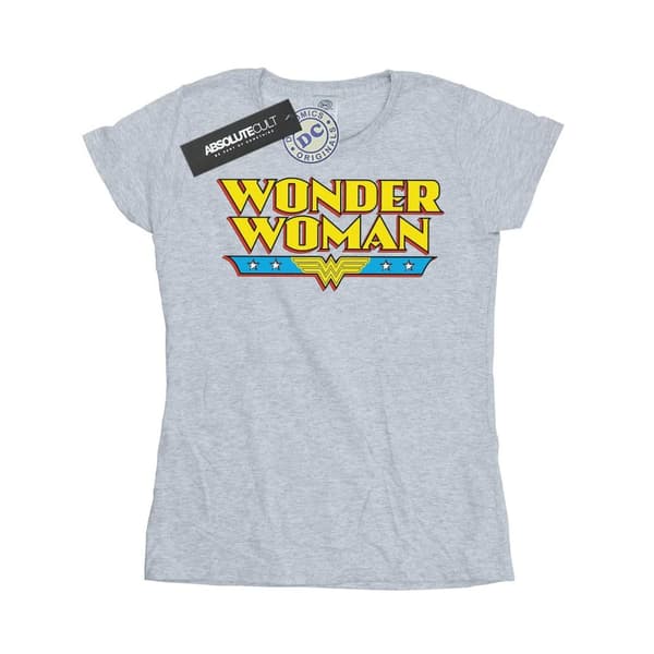 DC Comics Womens/Ladies Wonder Woman Text Logo Cotton T-Shirt