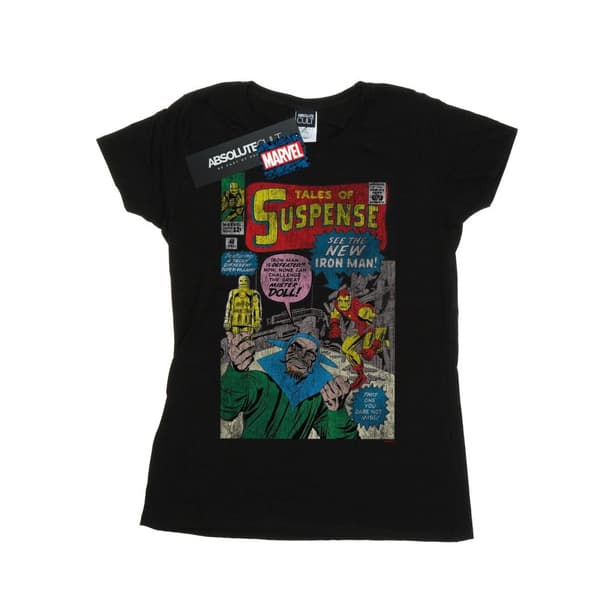 Marvel Womens/Ladies Iron Man Distressed Suspense Cover Cotton T-Shirt