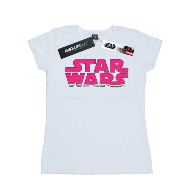 Star Wars Dam/t-shirt i bomull med vattenmelonlogga White XXL