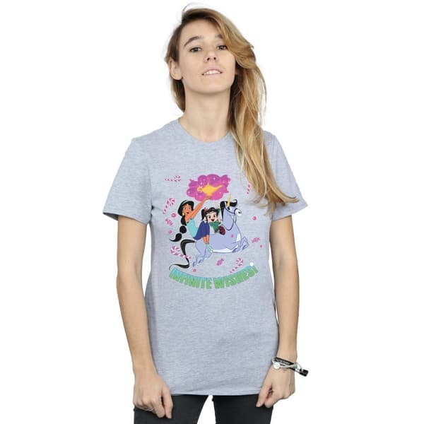 Disney Womens/Ladies Wreck It Ralph Jasmine And Vanellope Cotton Boyfriend T-Shirt
