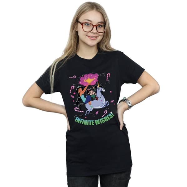 Disney Dam/Tjej Wreck It Ralph Jasmine And Vanellope Boyfriend T-shirt i bomull