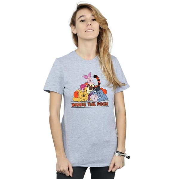 Disney Womens/Ladies Winnie The Pooh Group Cotton Boyfriend T-Shirt