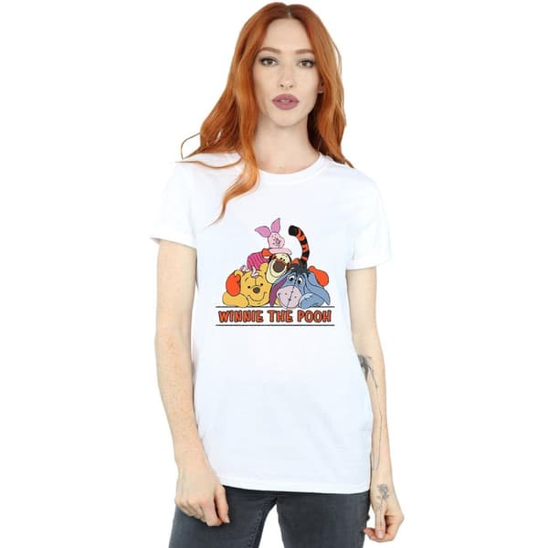 Disney Womens/Ladies Winnie The Pooh Group Cotton Boyfriend T-Shirt